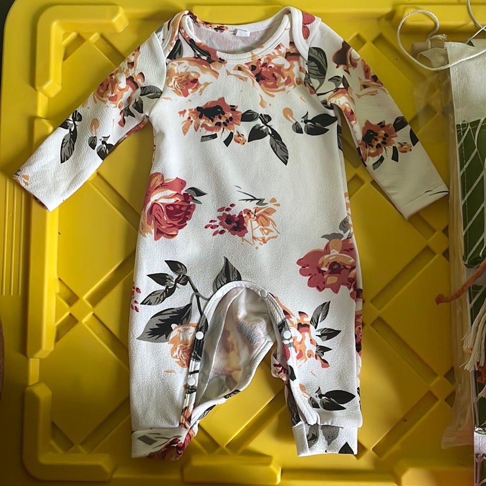 Floral 3/6mo one piece
